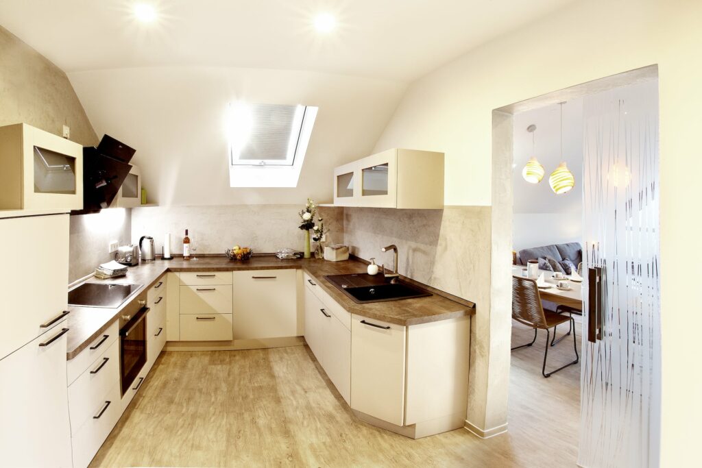 Ferienwohnung Lichtzauber Küche mit Ess/Wohnzimmer