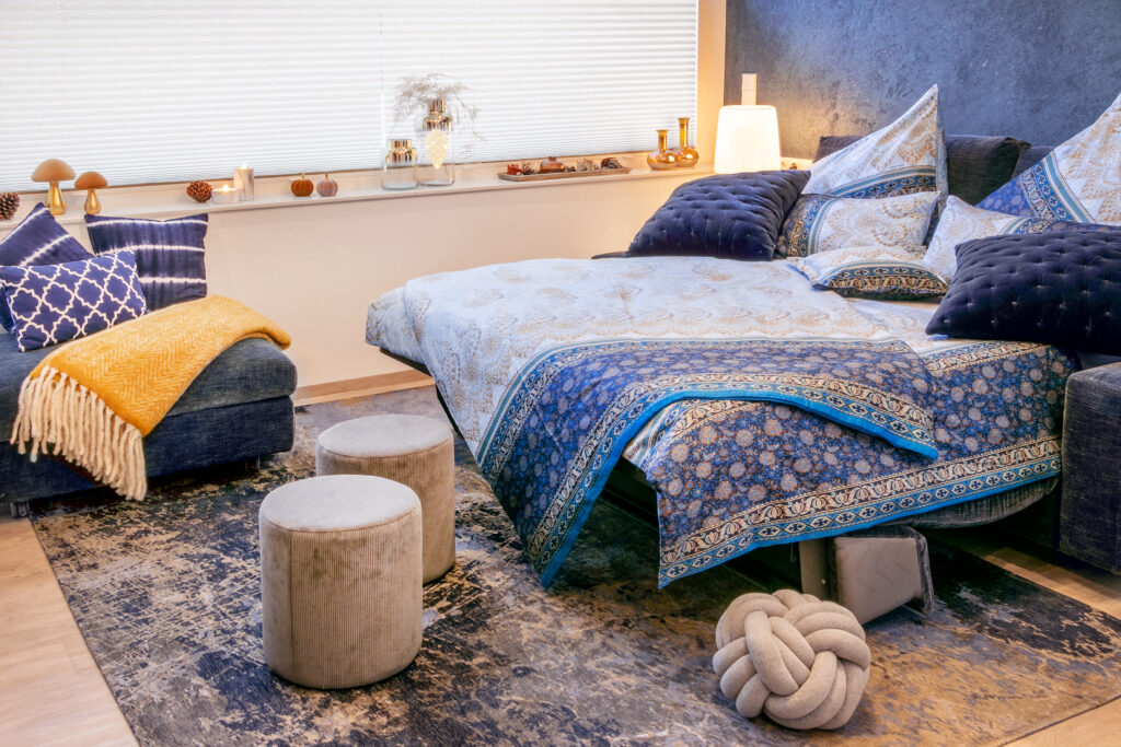 Ferienwohnung Kobaltblau Schlafsofa
